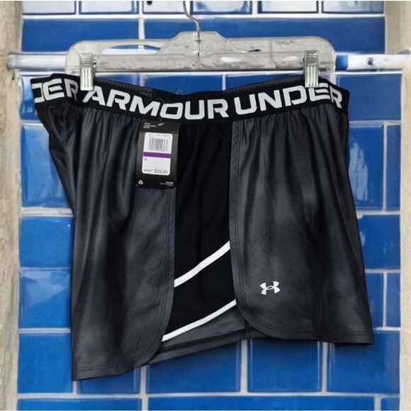 Women's UA Play Up 3.0 Shorts NWT Smoke Gray Running Athletic Quick Dry Logo - Picture 1 of 9